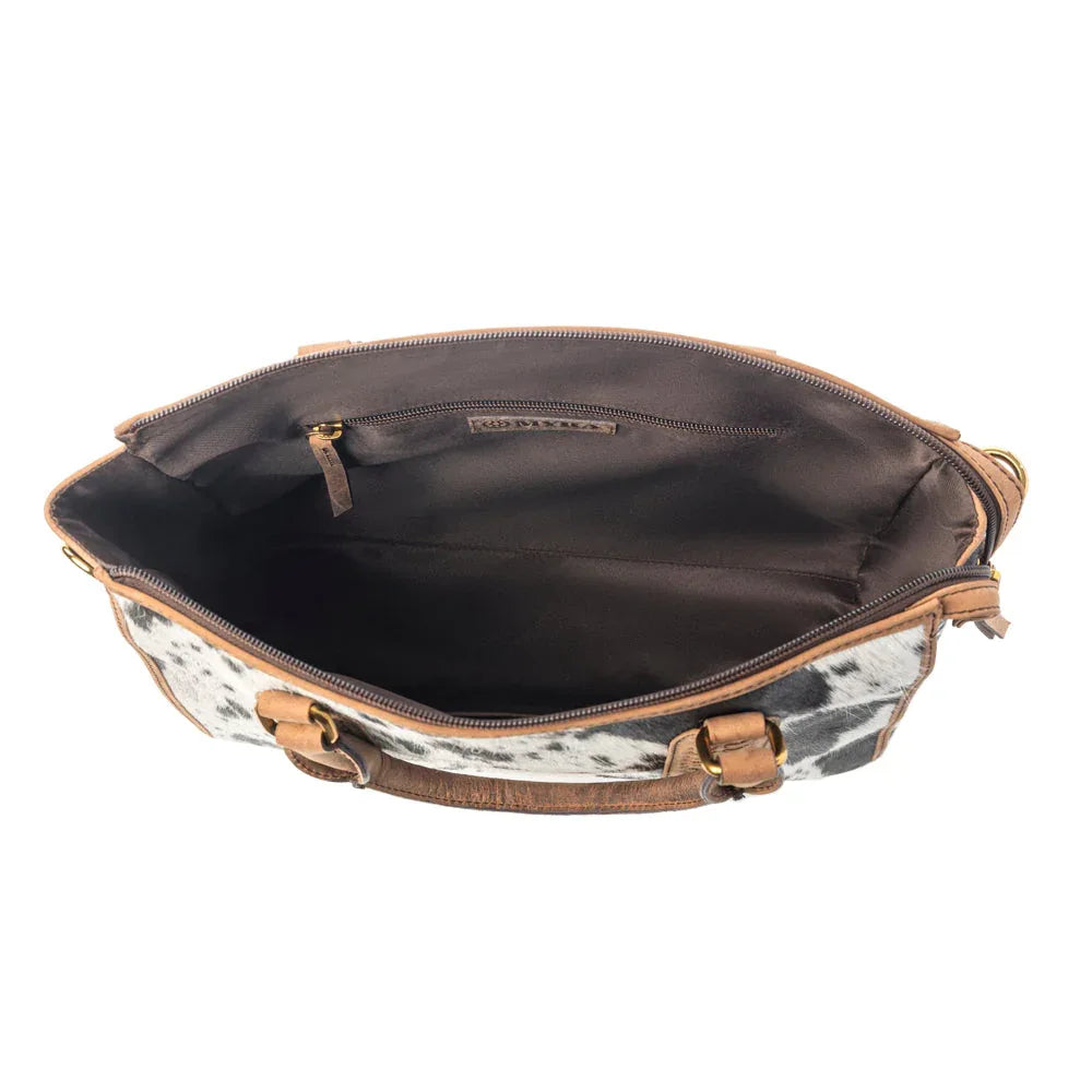 Myra Speckled Range Hairon Leather Concealed Carry Bag in Arctic Storm