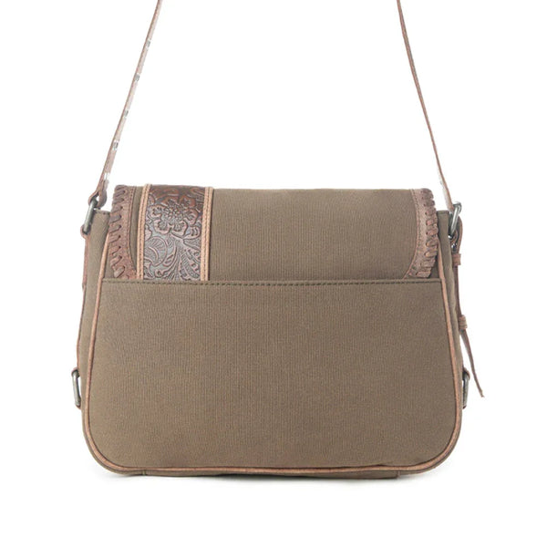 Myra Outlaw's Travels Leather Shoulder Bag in Rodeo Olive