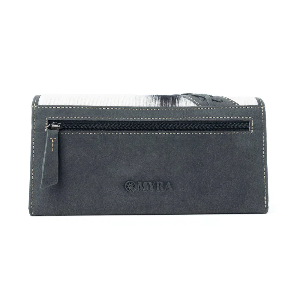 Myra High Noon Eclipse Hairon Leather Wallet in Moonlight Ivory