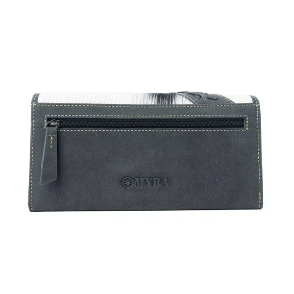 Myra High Noon Eclipse Hairon Leather Wallet in Moonlight Ivory