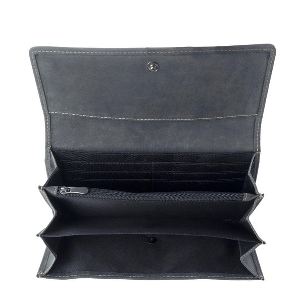 Myra High Noon Eclipse Hairon Leather Wallet in Moonlight Ivory