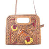 Myra Spirit Bloom Handtooled Leather Bag in Aged Mahogany