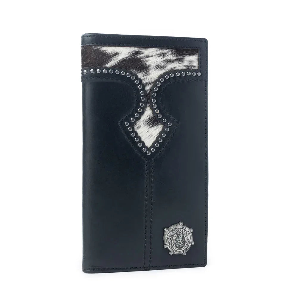 Myra Frontier Mark Hairon Leather Wallet for Men in Dusthorn Black