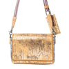 Myra Serpentina Charm Leather Shoulder Bag in Amber Snake Print