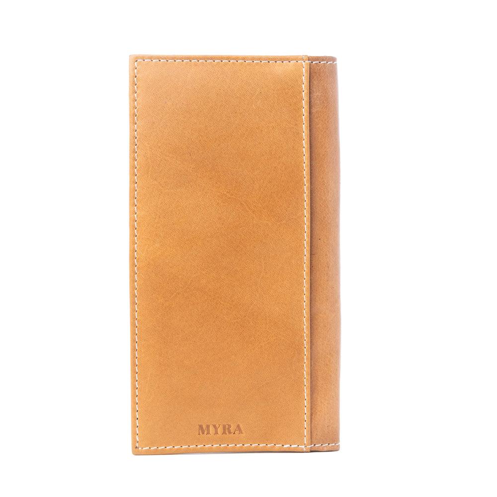 Myra Nomad's Emblem Handtooled Leather Wallet for Men in Walnut Emboss