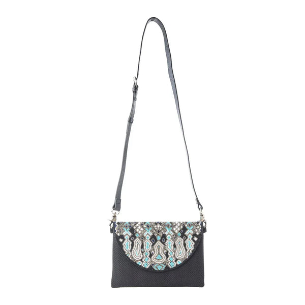 Myra Sahara Sky Crossbody Bag in Frosted Black