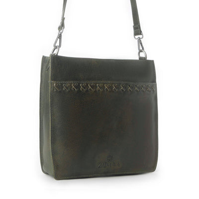 Myra Zidana Mirelle Woven Veg Tanned Leather Sling Bag in Oliva Nero