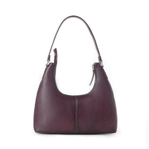 Myra Zidana Winchester Loop Veg Tanned Leather Shoulder Bag in Saddle Rose