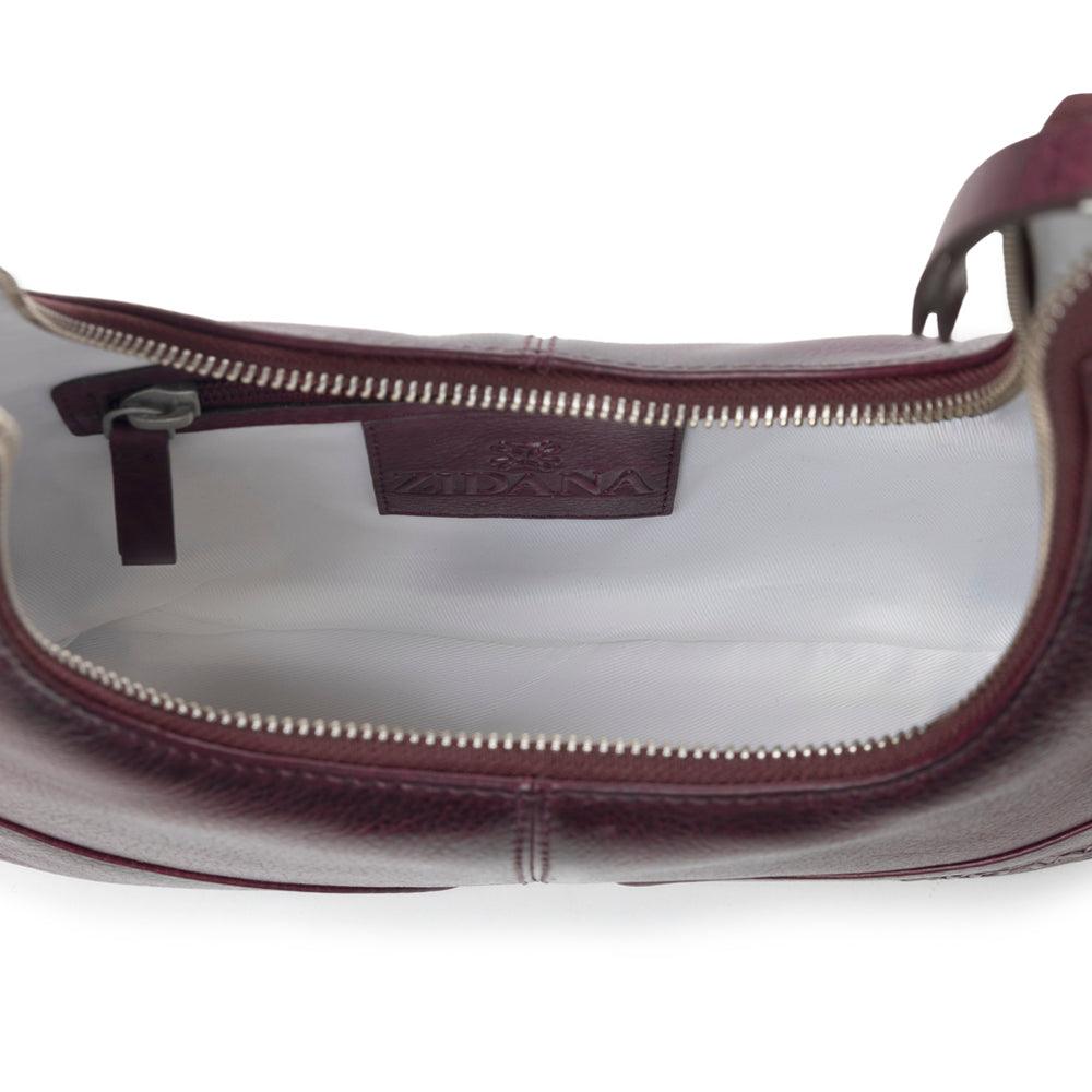 Myra Zidana Winchester Loop Veg Tanned Leather Shoulder Bag in Saddle Rose