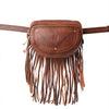 Myra Zidana Stormy Trails Fringed Veg Tanned Leather Bag in Vintage Ember