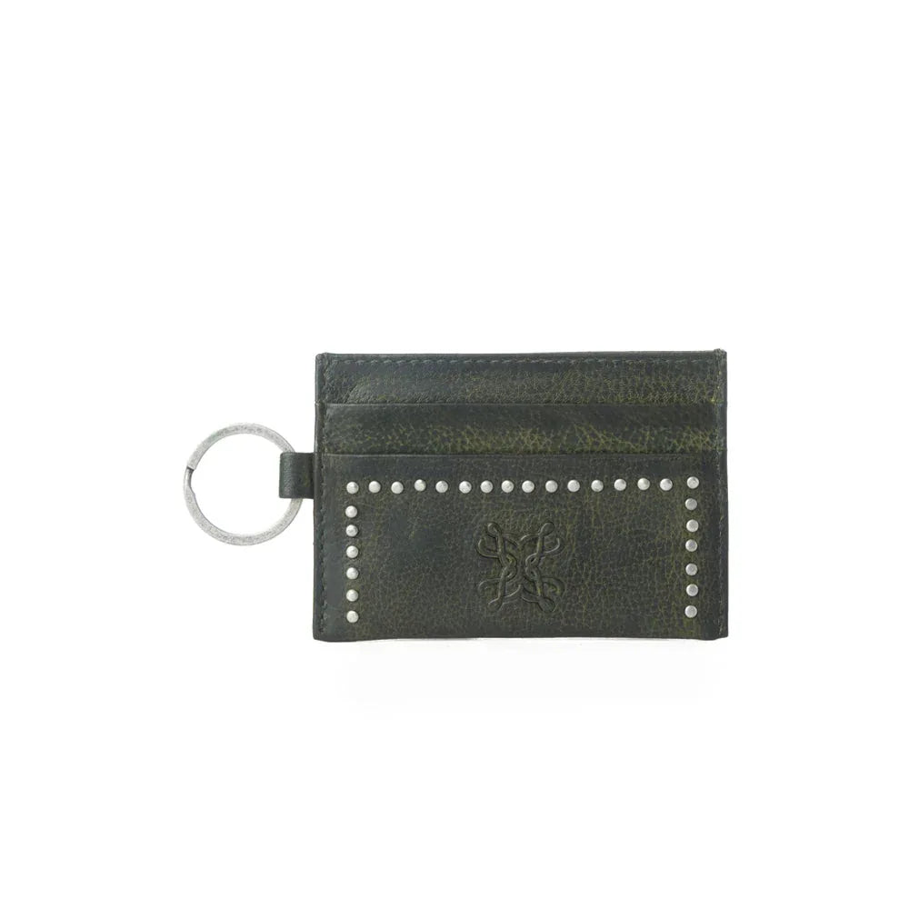 Myra Zidana Steelhoof Studded Veg Tanned Leather Wallet in Ranch Pine