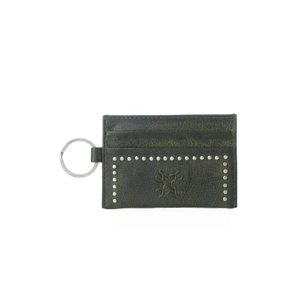 Myra Zidana Steelhoof Studded Veg Tanned Leather Wallet in Ranch Pine
