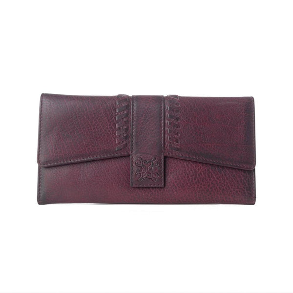 Myra Zidana Santa Fe Woven Veg Tanned Leather Wallet in Twilight Berry