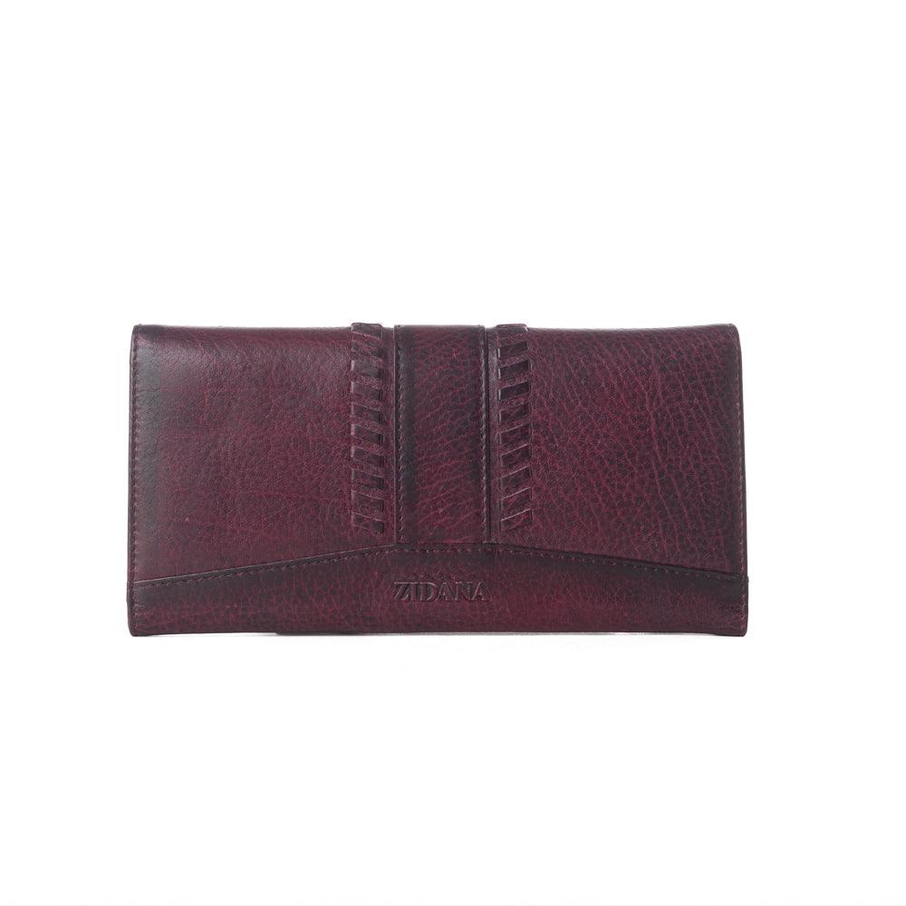 Myra Zidana Santa Fe Woven Veg Tanned Leather Wallet in Twilight Berry