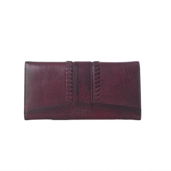 Myra Zidana Santa Fe Woven Veg Tanned Leather Wallet in Twilight Berry