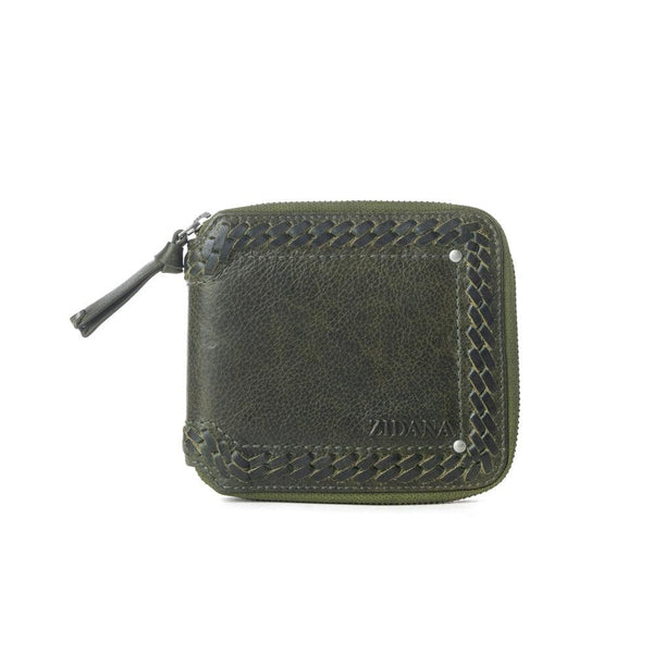Myra Zidana Dante Men's Veg Tanned Leather Wallet in Army Ivy