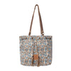 Myra Southern Bloom Cotton & Leather Bucket Bag in Oasis Cream