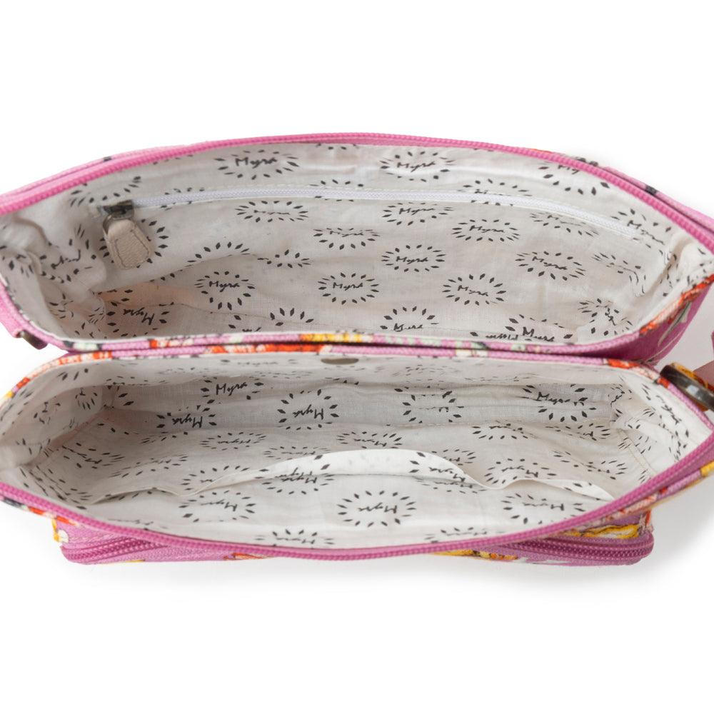 Myra Florabelle Crossbody Bag in Peach Summer