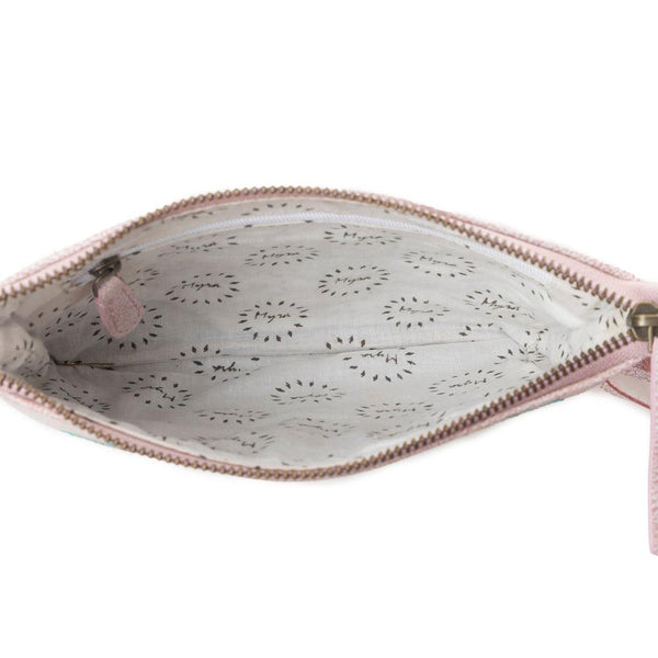 Myra ThunderFly Fringed Leather Bag in Sundown Blush
