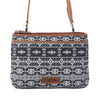 Myra Tribal Hollow Cotton & Leather Crossbody Bag in Midnight Onyx