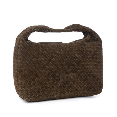 Myra Saddle Weave Genuine Suede Leather Bag in Bridle Bronze