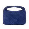 Myra Saddle Weave Genuine Suede Leather Bag in Royal Blue