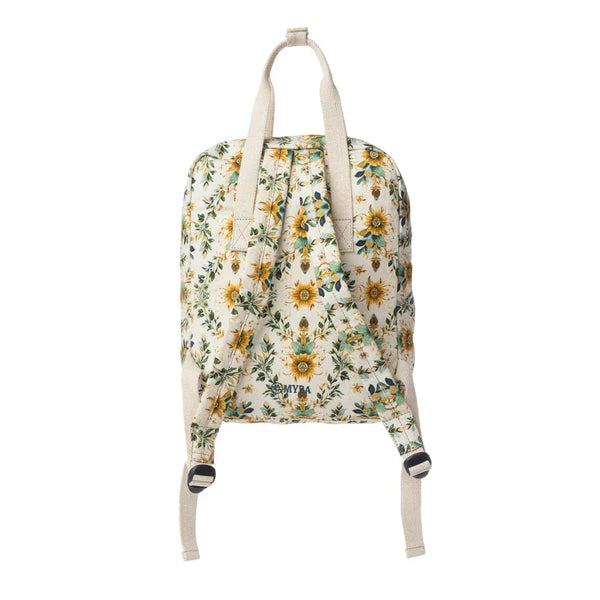 Myra Pine Meadow Cotton & Leather Crossbody Bag in Mustard Cream