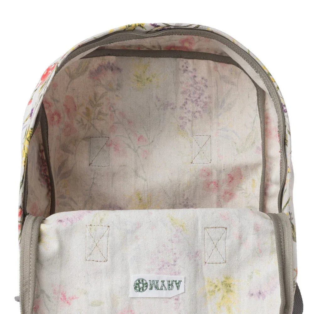 Myra Pine Meadow Cotton & Leather Crossbody Bag in Garden White