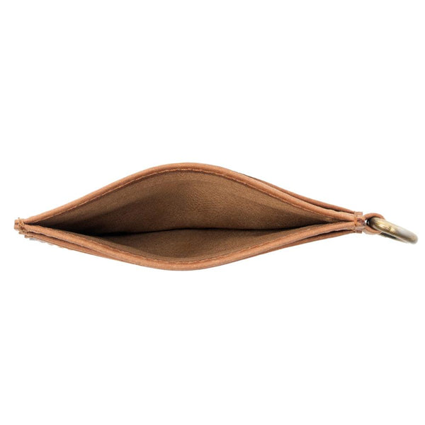 Myra Cowtown Card Holder for Women in brown with hair-on detail