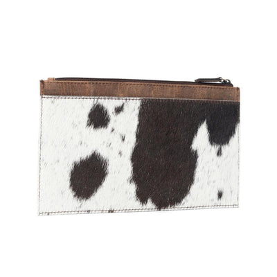 Myra Hayride Hairon Leather Pouch for Women in black