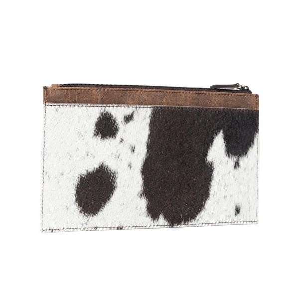 Myra Hayride Hairon Leather Pouch for Women in black