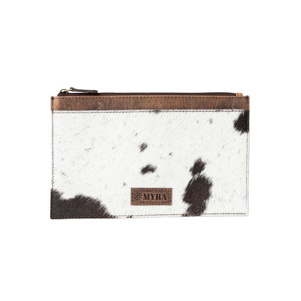 Myra Hayride Hairon Leather Pouch for Women in black