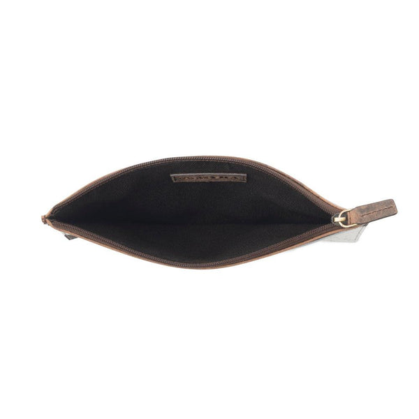 Myra Hayride Hairon Leather Pouch for Women in black