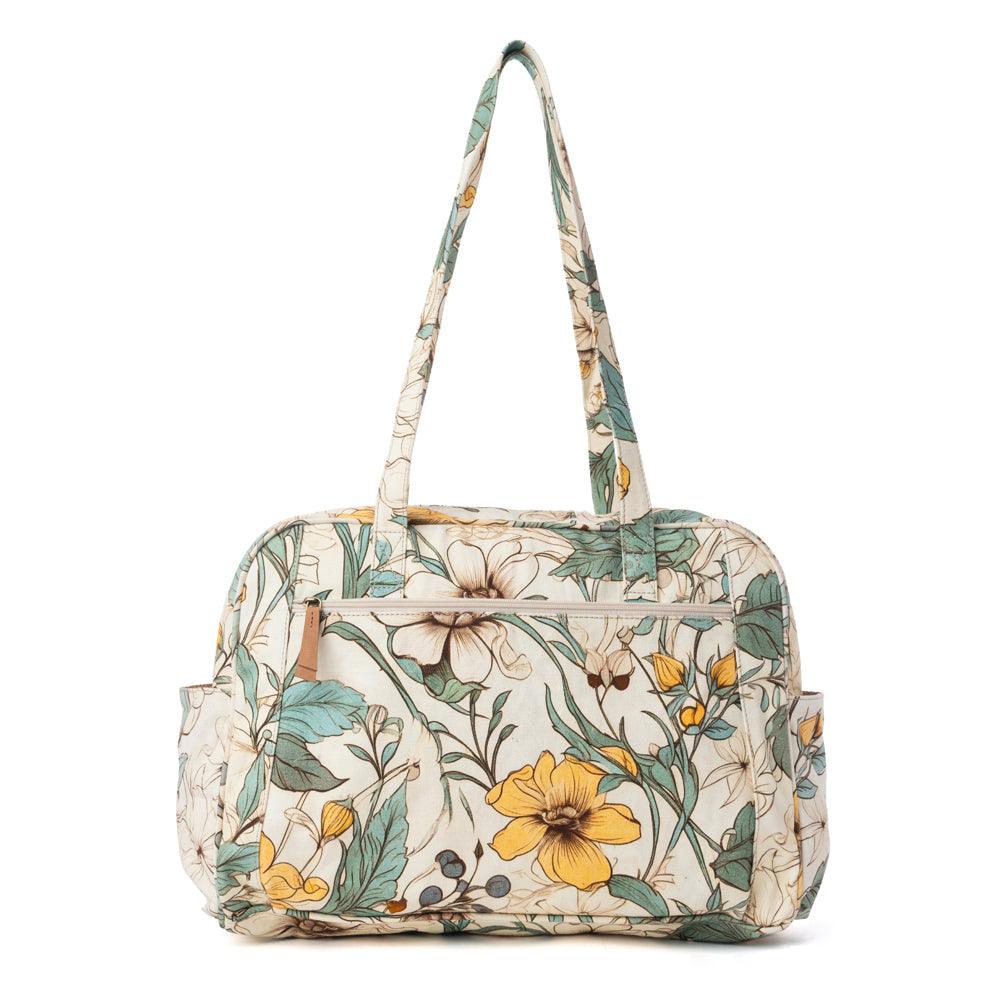 Myra Sunnyfield Cotton Diaper Bag in Ochre Fern
