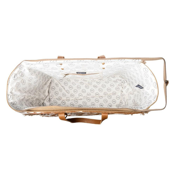 Myra Cartwright Hand-Tooled Bag in Tan & White
