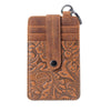 Myra Roper Card Holder for Women in brown with Embossed detail