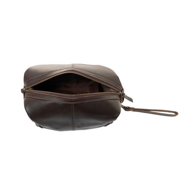 Myra Drifter Leather Shaving Kit for Men in dark brown