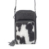 Myra Rustler Ridge Embossed Leather Hairon Sling Bag in Slate Smoke