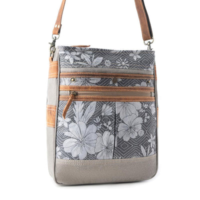 Myra Carefree Days vintage shoulder bag for Women in sage with leather details