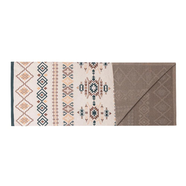 Myra Canyon Knit Cotton Throw in Sandstone Geo For Your Western Couch