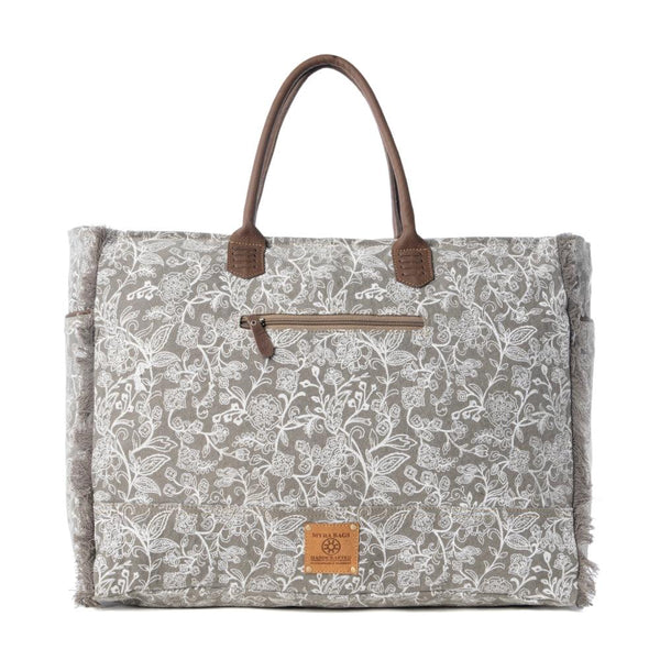 Myra Wildstar Pony Western Weekender Bag for Women in white with hairon detail