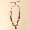 Myra Santa Rosa Beaded Drawstring Necklace for Women with beads and concho detail for western wear