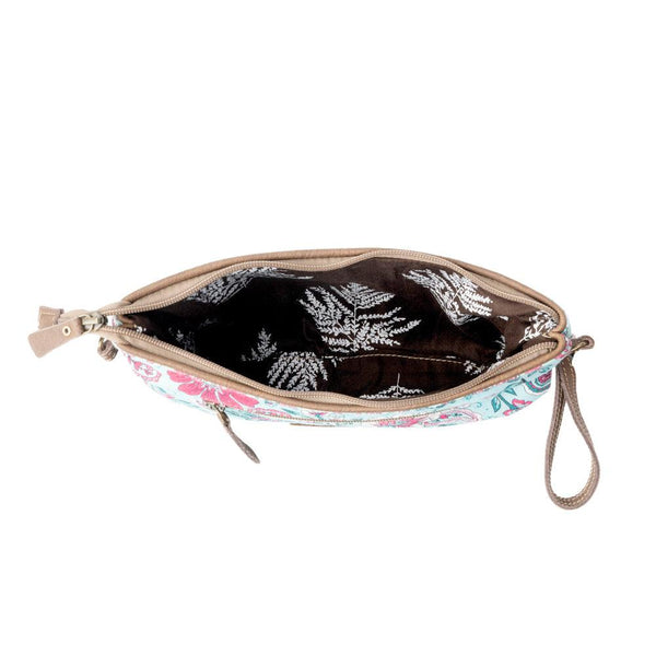 Myra Wild Posy Crossbody Bag for Women in agave with print detail