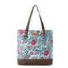 Myra Pinkpaisley upcycled canvas Tote Bag for Women in pink with leather detail