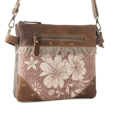 Myra Inkwild Vintage Crossbody Bag for Women in rust with fringe detail