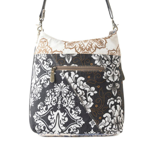 Myra Le Fleur Bel Cowgirl Shoulder Bag for Women in blue floral with leather and Concho details