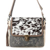 Myra Meadowhide Western Shoulder Bag for Women in Brown with hairon flap