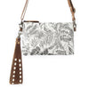 Myra Frondtrail upcycled canvas Belt Bag for Women in ivory with leather detail