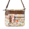 Myra Posy Mesa upcycled canvas Bag for Women in beige with floral detail