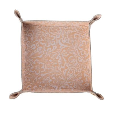Myra Copperwind Leather Tray in Cream & Peach Floral